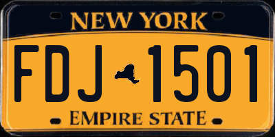 NY license plate FDJ1501
