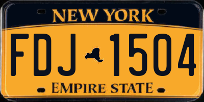 NY license plate FDJ1504