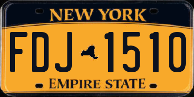 NY license plate FDJ1510