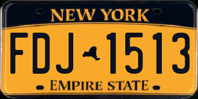 NY license plate FDJ1513