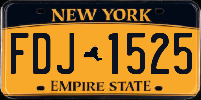 NY license plate FDJ1525