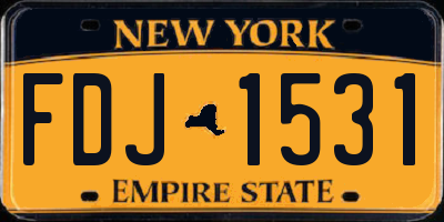 NY license plate FDJ1531