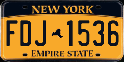 NY license plate FDJ1536