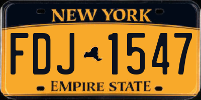 NY license plate FDJ1547
