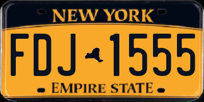 NY license plate FDJ1555