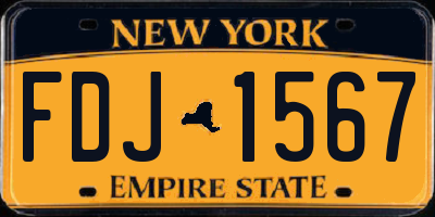 NY license plate FDJ1567
