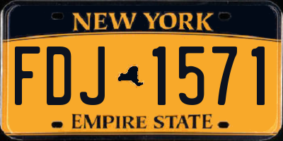 NY license plate FDJ1571