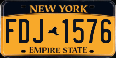 NY license plate FDJ1576