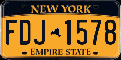NY license plate FDJ1578