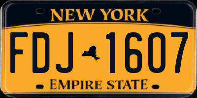NY license plate FDJ1607