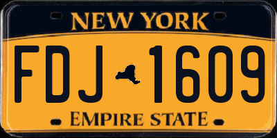 NY license plate FDJ1609