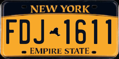 NY license plate FDJ1611