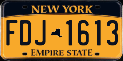 NY license plate FDJ1613