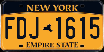NY license plate FDJ1615