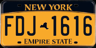 NY license plate FDJ1616