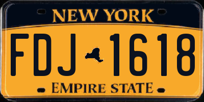 NY license plate FDJ1618