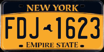 NY license plate FDJ1623
