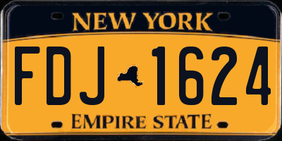 NY license plate FDJ1624
