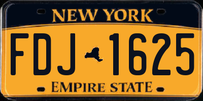 NY license plate FDJ1625