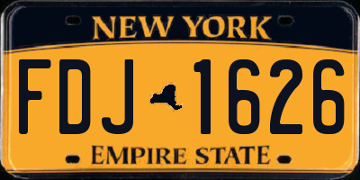 NY license plate FDJ1626
