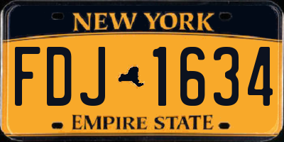 NY license plate FDJ1634