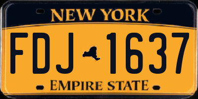 NY license plate FDJ1637