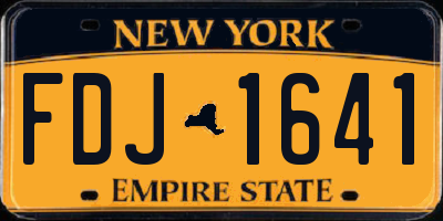 NY license plate FDJ1641