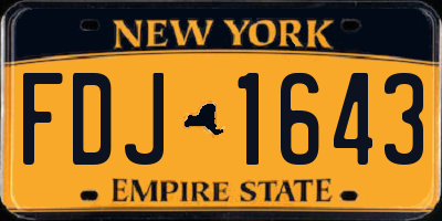 NY license plate FDJ1643