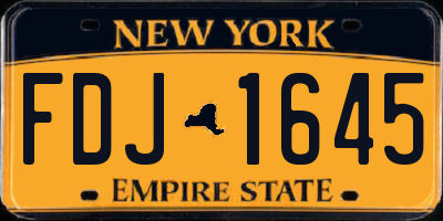 NY license plate FDJ1645