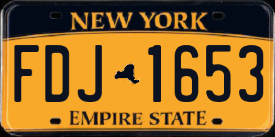 NY license plate FDJ1653