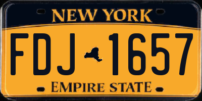 NY license plate FDJ1657