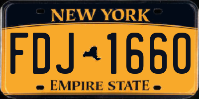 NY license plate FDJ1660