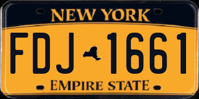 NY license plate FDJ1661