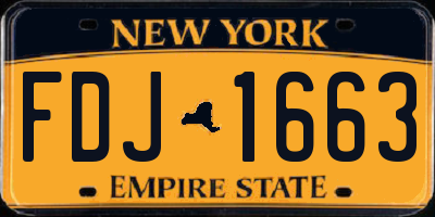 NY license plate FDJ1663