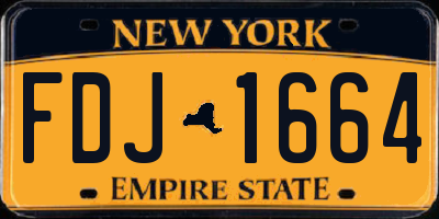 NY license plate FDJ1664