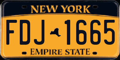 NY license plate FDJ1665