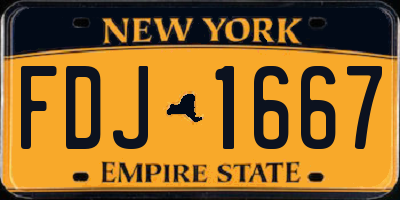 NY license plate FDJ1667