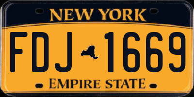 NY license plate FDJ1669