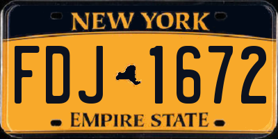 NY license plate FDJ1672