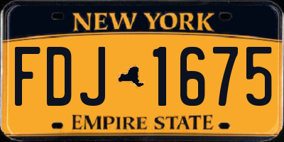 NY license plate FDJ1675