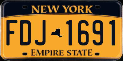 NY license plate FDJ1691