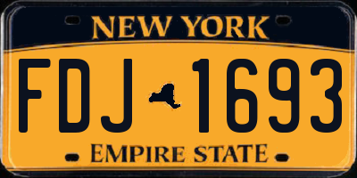NY license plate FDJ1693