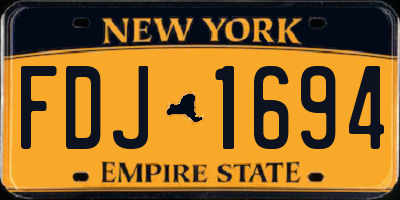 NY license plate FDJ1694