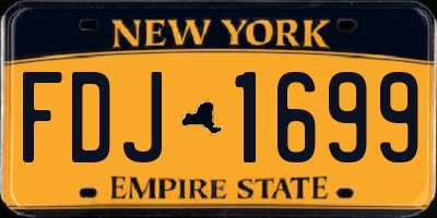 NY license plate FDJ1699