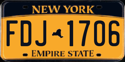 NY license plate FDJ1706