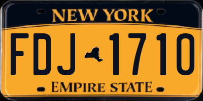 NY license plate FDJ1710