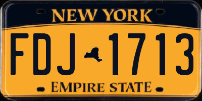 NY license plate FDJ1713