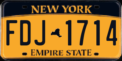 NY license plate FDJ1714