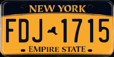 NY license plate FDJ1715