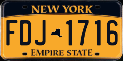 NY license plate FDJ1716
